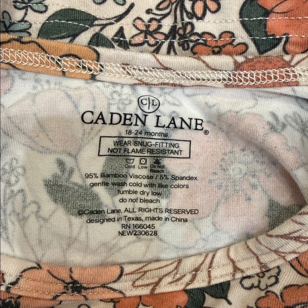 Caden Lane Floral Long Sleeve Romper 18-24M - Picture 3 of 5